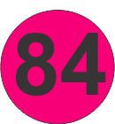 Number Eighty Four (84) Fluorescent Circle or Square Labels